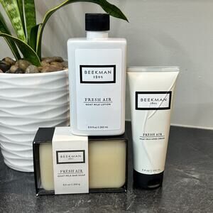 SEALED Beekman 1802 FRESH AIR Full Size GOAT Milk Soap, Hand Cream & Lotion‎